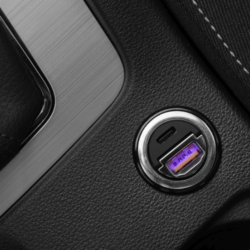 Incarcator Auto Fixed, 30W, 3A, 1 x USB-A - 1 x USB-C, Negru