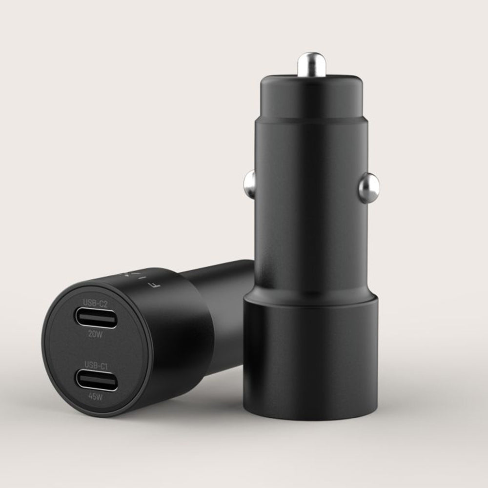 Incarcator Auto Fixed, 65W, 3A, 2 x USB-C, Negru