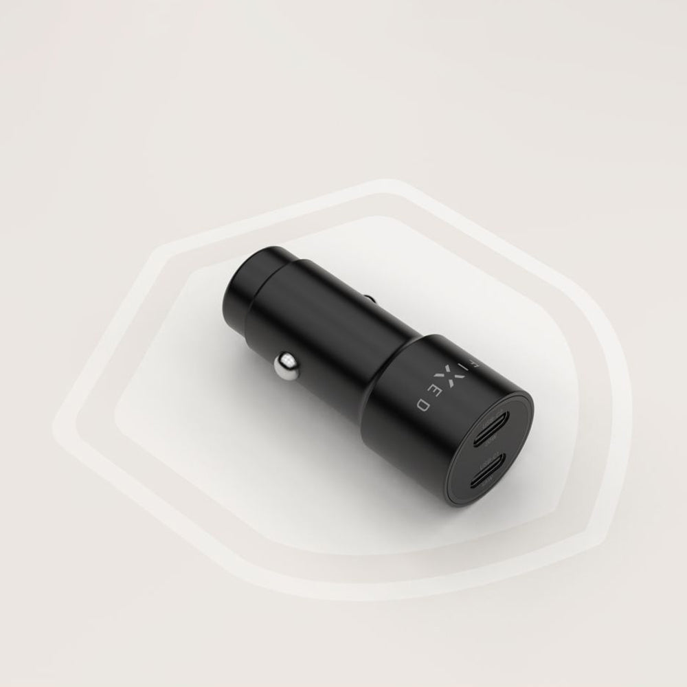 Incarcator Auto Fixed, 65W, 3A, 2 x USB-C, Negru