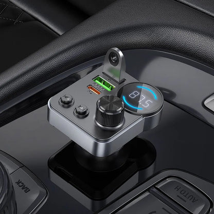 Modulator FM Bluetooth HOCO E86, 2 x USB-A - 1 x USB-C - 1 x microSD