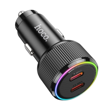 Incarcator Auto HOCO NZ14B, 50W, 3A, 2 x USB-C, Negru