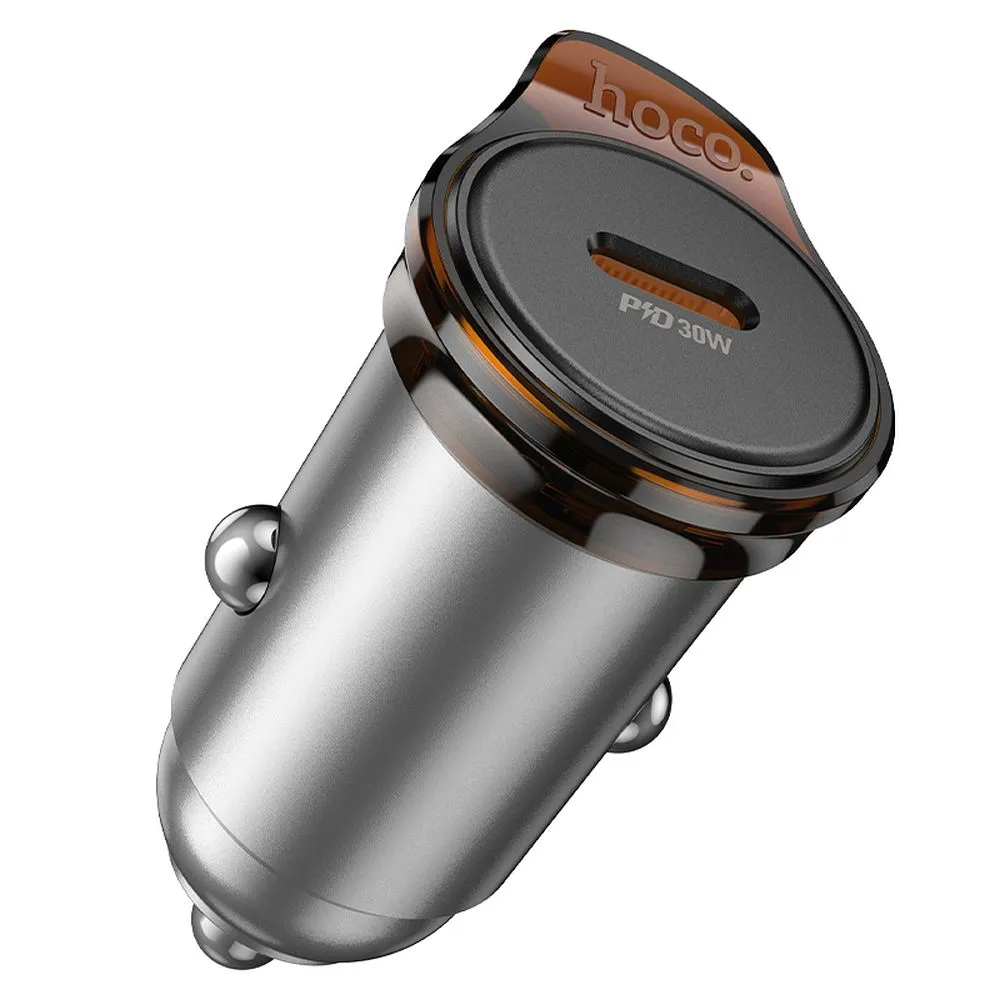 Incarcator Auto HOCO NZ16, 30W, 3A, 1 x USB-C, Gri