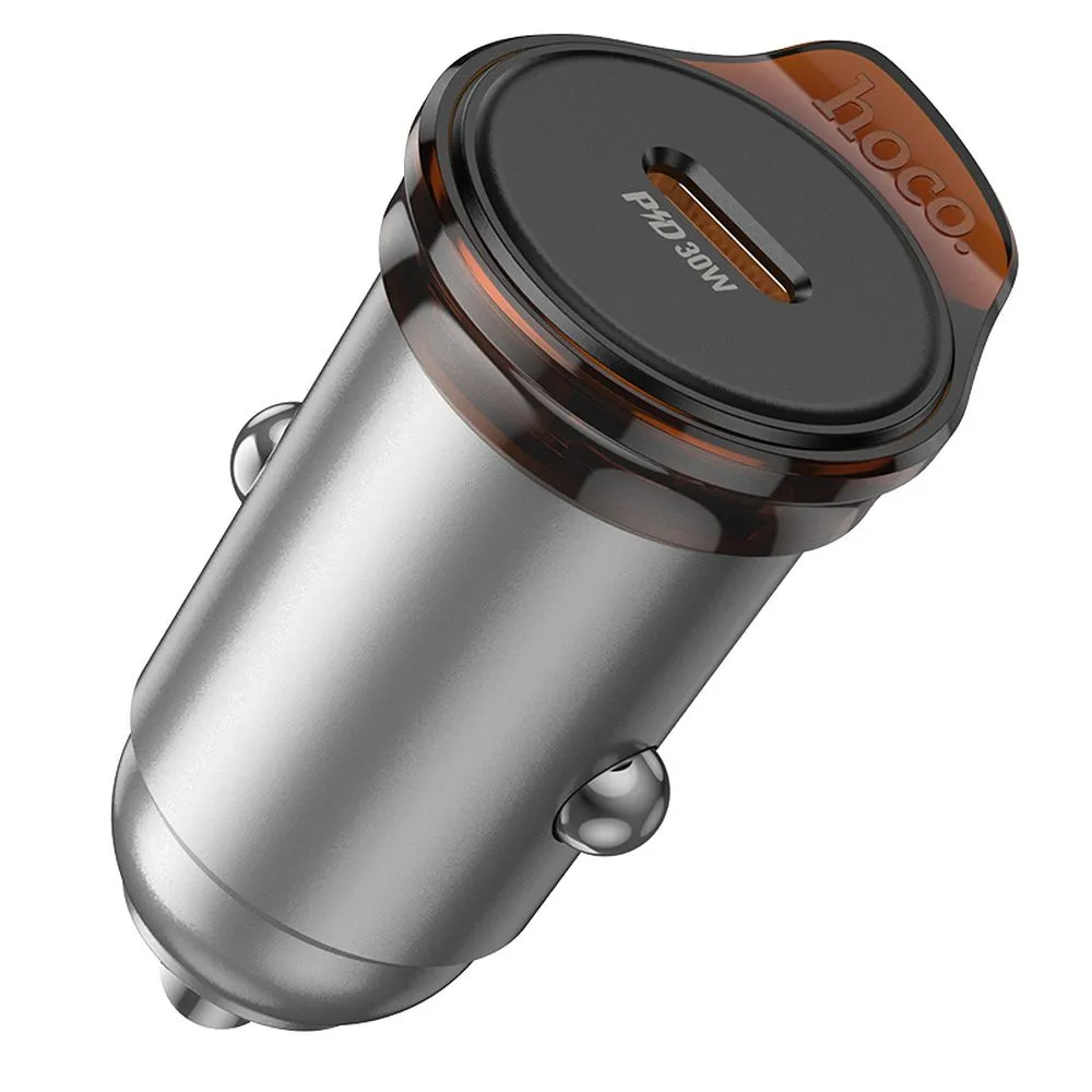 Incarcator Auto HOCO NZ16, 30W, 3A, 1 x USB-C, Gri