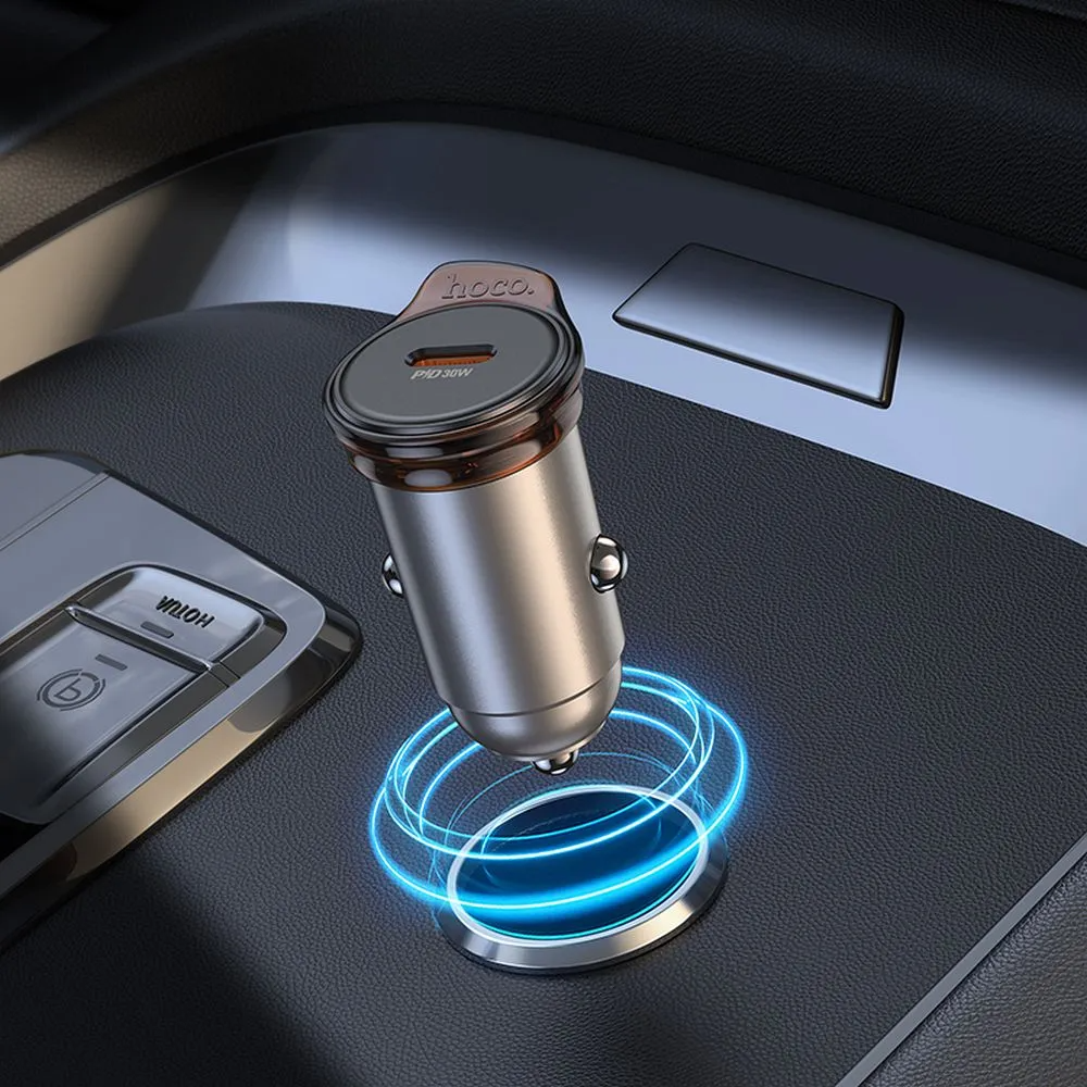 Incarcator Auto HOCO NZ16, 30W, 3A, 1 x USB-C, Gri