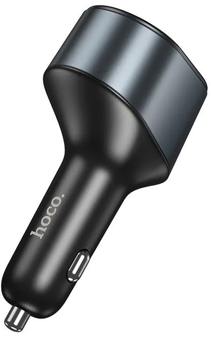 Incarcator Auto HOCO Z56, 35W, 3A, 1 x USB-A - 1 x USB-C - 1 x Extensie Bricheta, Negru