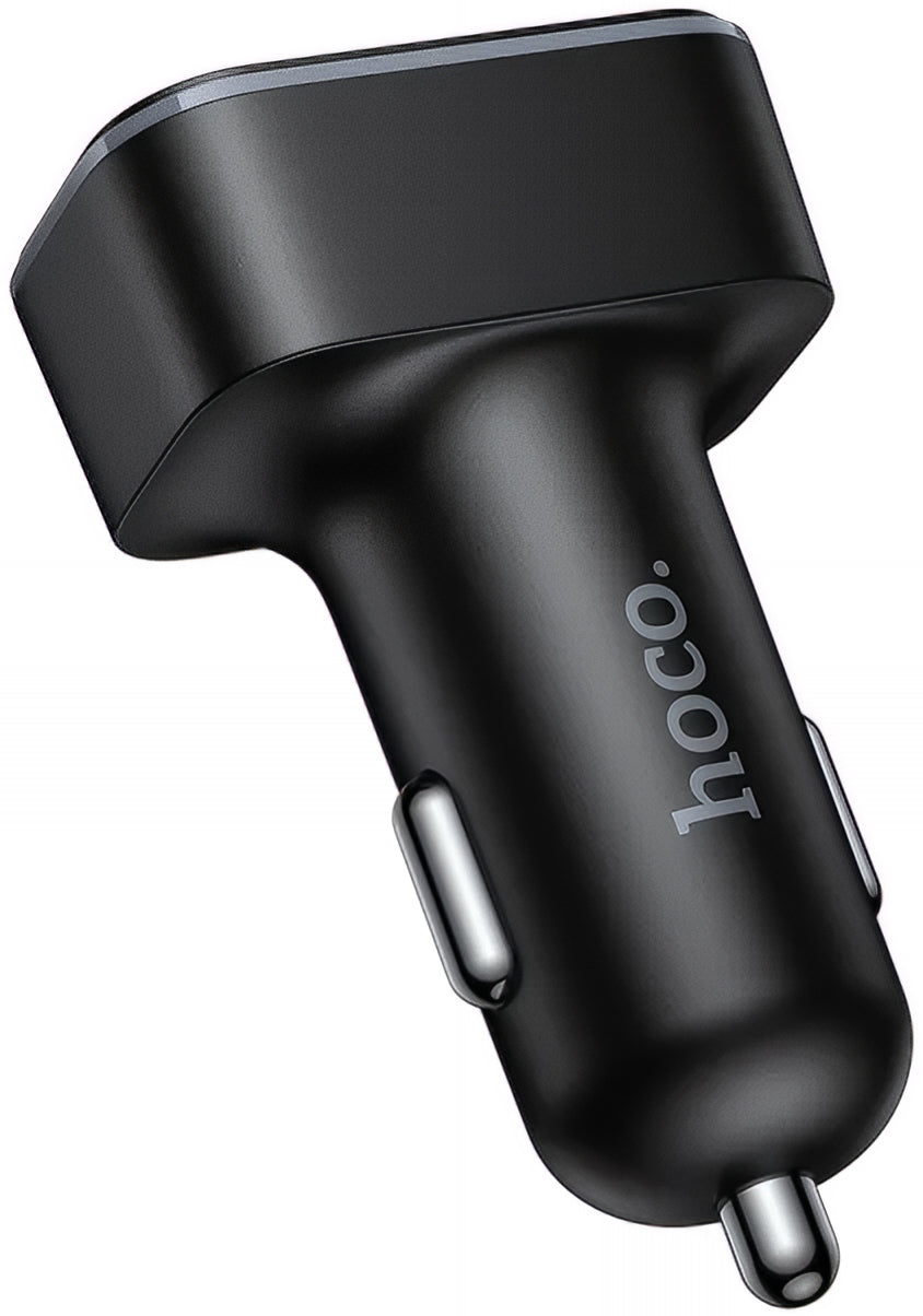Incarcator Auto HOCO Z63A Display, 42W, 3A, 1 x USB-C - 2 x USB-A, Negru