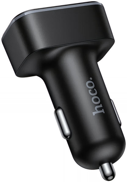 Incarcator Auto HOCO Z63A Display, 42W, 3A, 1 x USB-C - 2 x USB-A, Negru