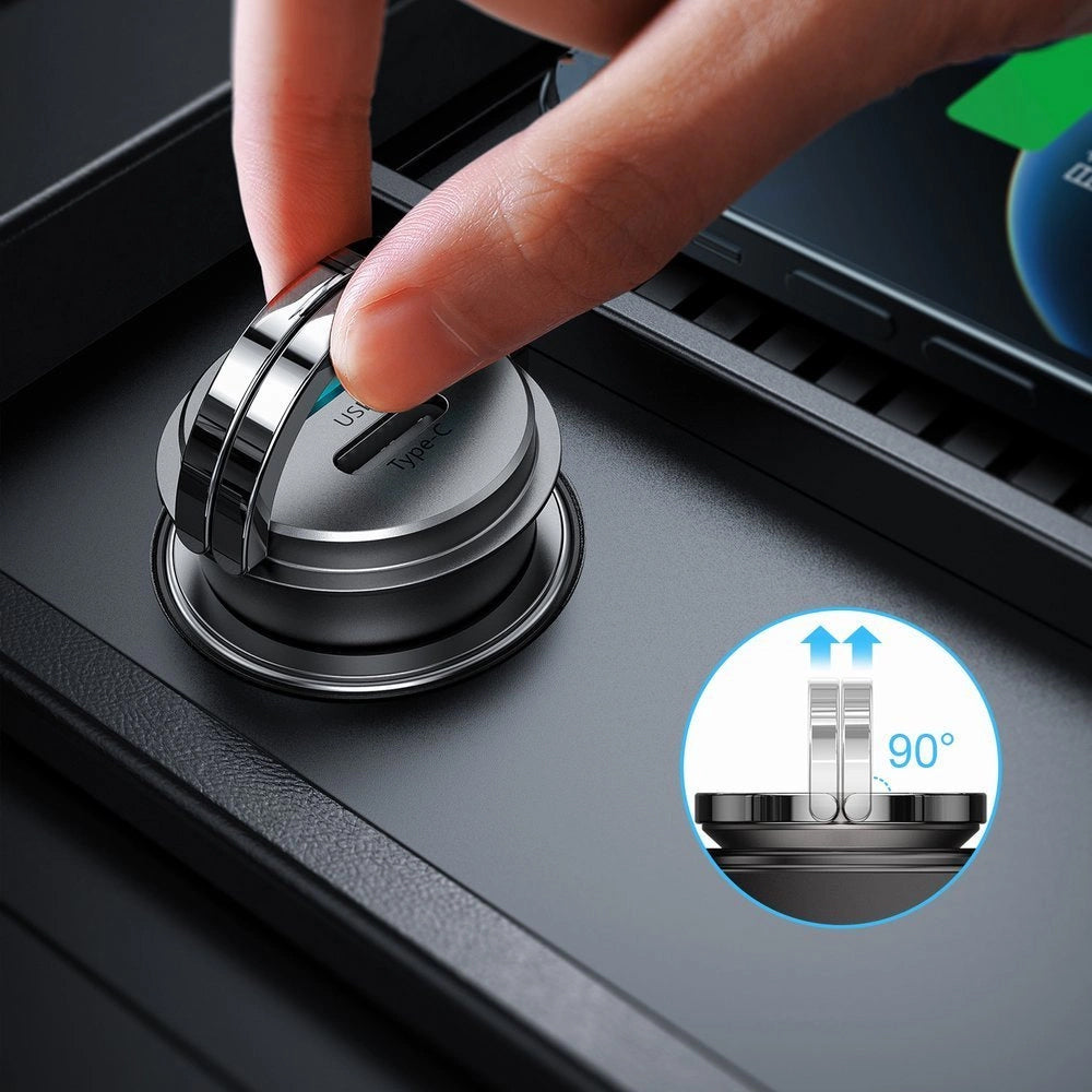 Incarcator Auto Joyroom C-A35, 45W, 5A, 1 x USB-A - 1 x USB-C, Gri