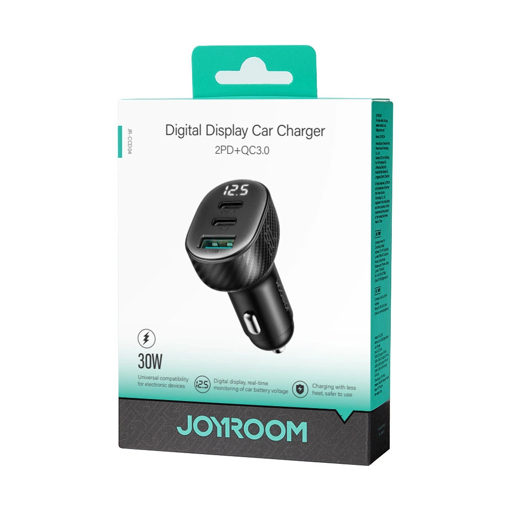 Incarcator Auto Joyroom JR-CCD04, 30W, 3A, 1 x USB-A - 2 x USB-C, Negru