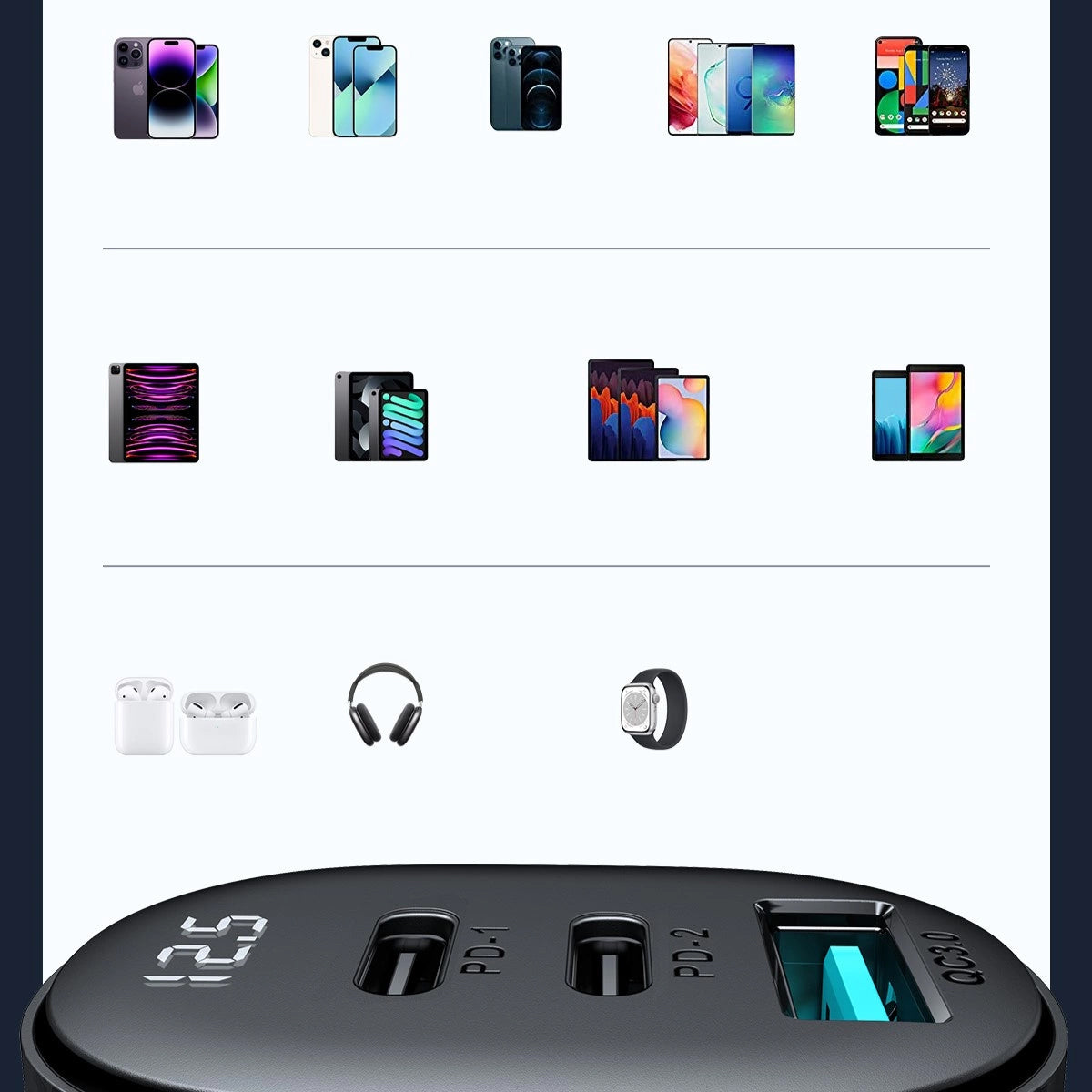 Incarcator Auto Joyroom JR-CCD04, 30W, 3A, 1 x USB-A - 2 x USB-C, Negru