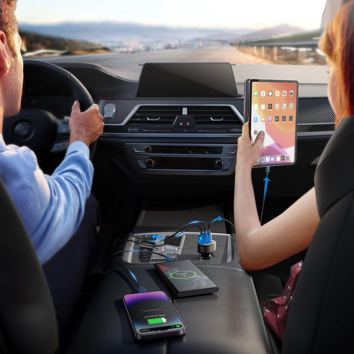 Incarcator Auto Joyroom JR-CCD04, 30W, 3A, 1 x USB-A - 2 x USB-C, Negru