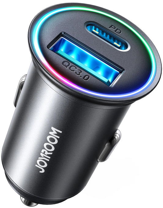 Incarcator Auto Joyroom JR-CCN04, 60W, 3A, 1 x USB-A - 1 x USB-C, Negru