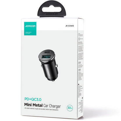 Incarcator Auto Joyroom JR-CCN05, 30W, 3A, 1 x USB-A - 1 x USB-C, Negru