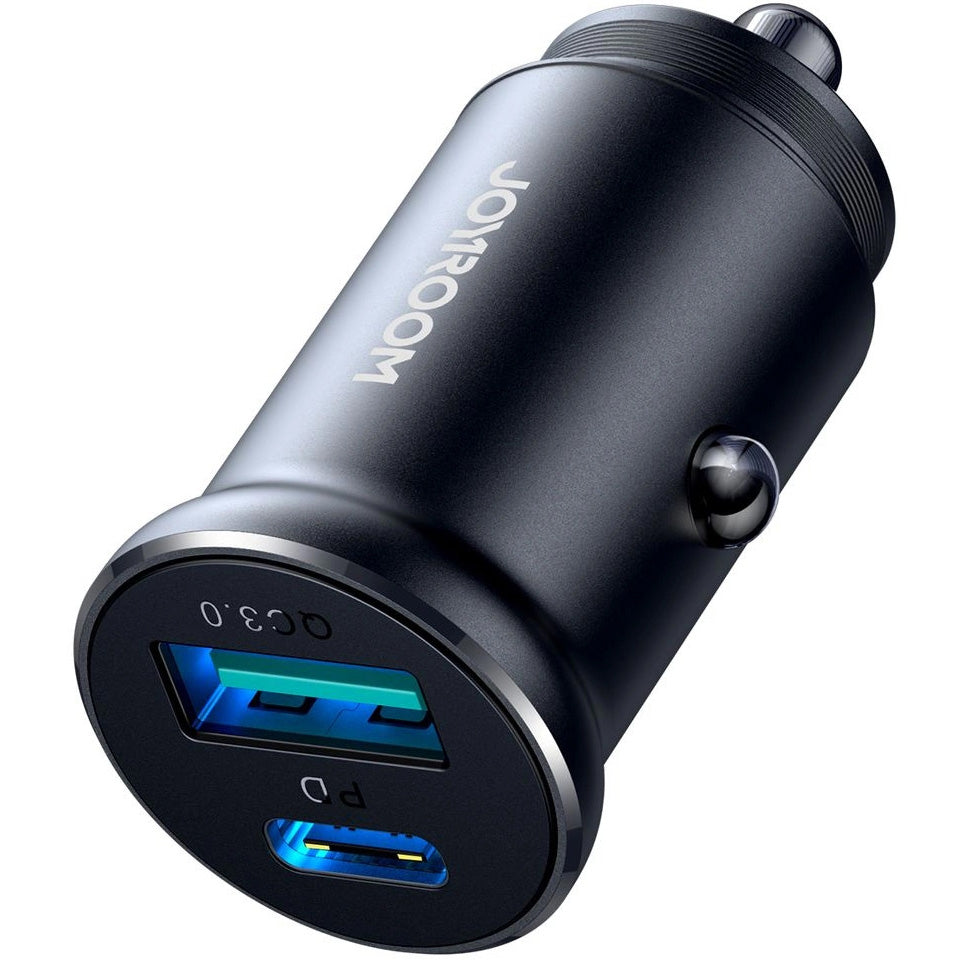 Incarcator Auto Joyroom JR-CCN05, 30W, 3A, 1 x USB-A - 1 x USB-C, Negru