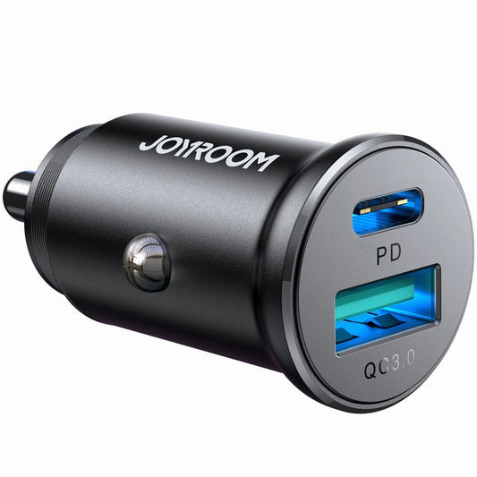Incarcator Auto Joyroom JR-CCN05, 30W, 3A, 1 x USB-A - 1 x USB-C, Negru