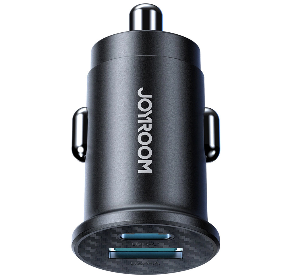 Incarcator Auto Joyroom JR-CCN16 Mini, 12W, 2.4A, 1 x USB-A - 1 x USB-C, Negru