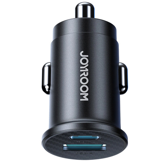 Incarcator Auto Joyroom JR-CCN16 Mini, 12W, 2.4A, 1 x USB-A - 1 x USB-C, Negru