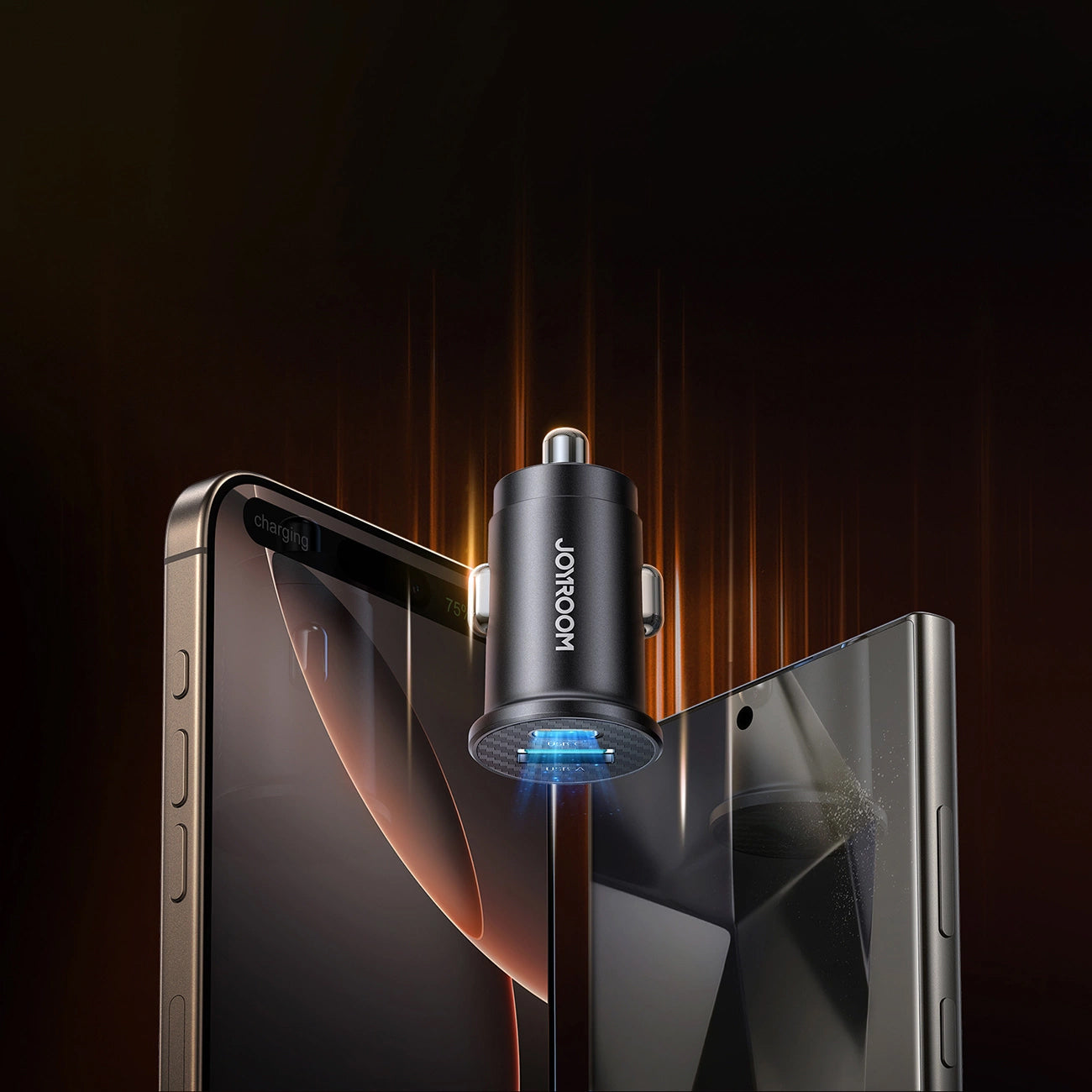 Incarcator Auto Joyroom JR-CCN16 Mini, 12W, 2.4A, 1 x USB-A - 1 x USB-C, Negru
