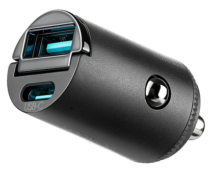 Incarcator Auto Joyroom JR-CCN18, 65W, 1 x USB-A - 1 x USB-C, Negru