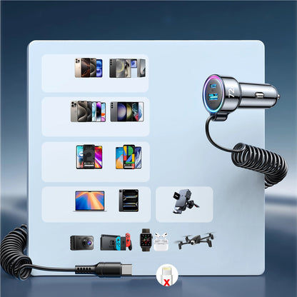 Incarcator Auto Cu Fir USB-C Joyroom JR-CL07, 72W, 3A, 1 x USB-A - 1 x USB-C, Negru