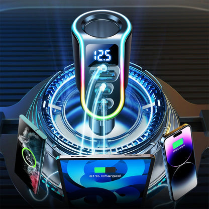 Incarcator Auto Joyroom JR-CL21, 150W, 3A, 1 x Extensie Bricheta - 1 x USB-A - 2 x USB-C, Negru