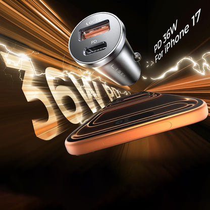 Incarcator Auto Lisen, 36W, 3A, 1 x USB-A - 1 x USB-C, Negru YL0223090002