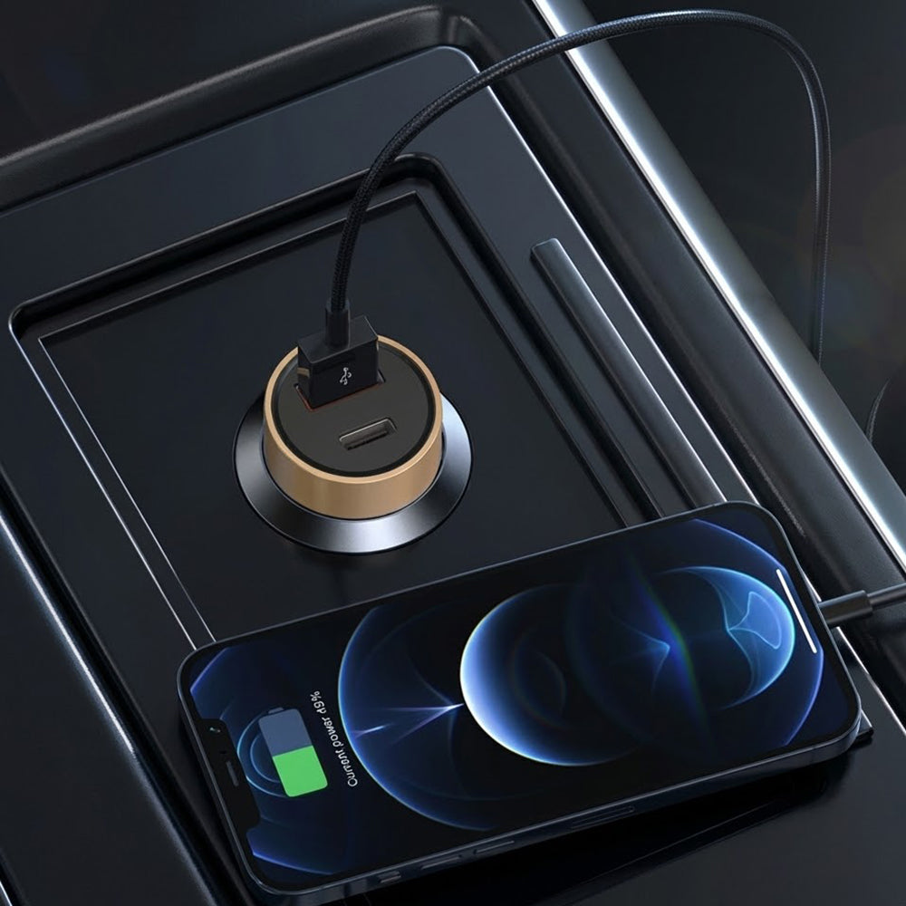 Incarcator Auto Lito IN-C04, 52W, 3A, 1 x USB-A - 1 x USB-C, Negru