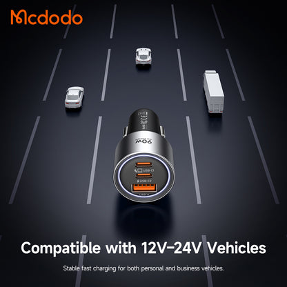 Incarcator Auto McDodo CC-3110 Gana, 90W, 3A, 1 x USB-A - 2 x USB-C, Negru