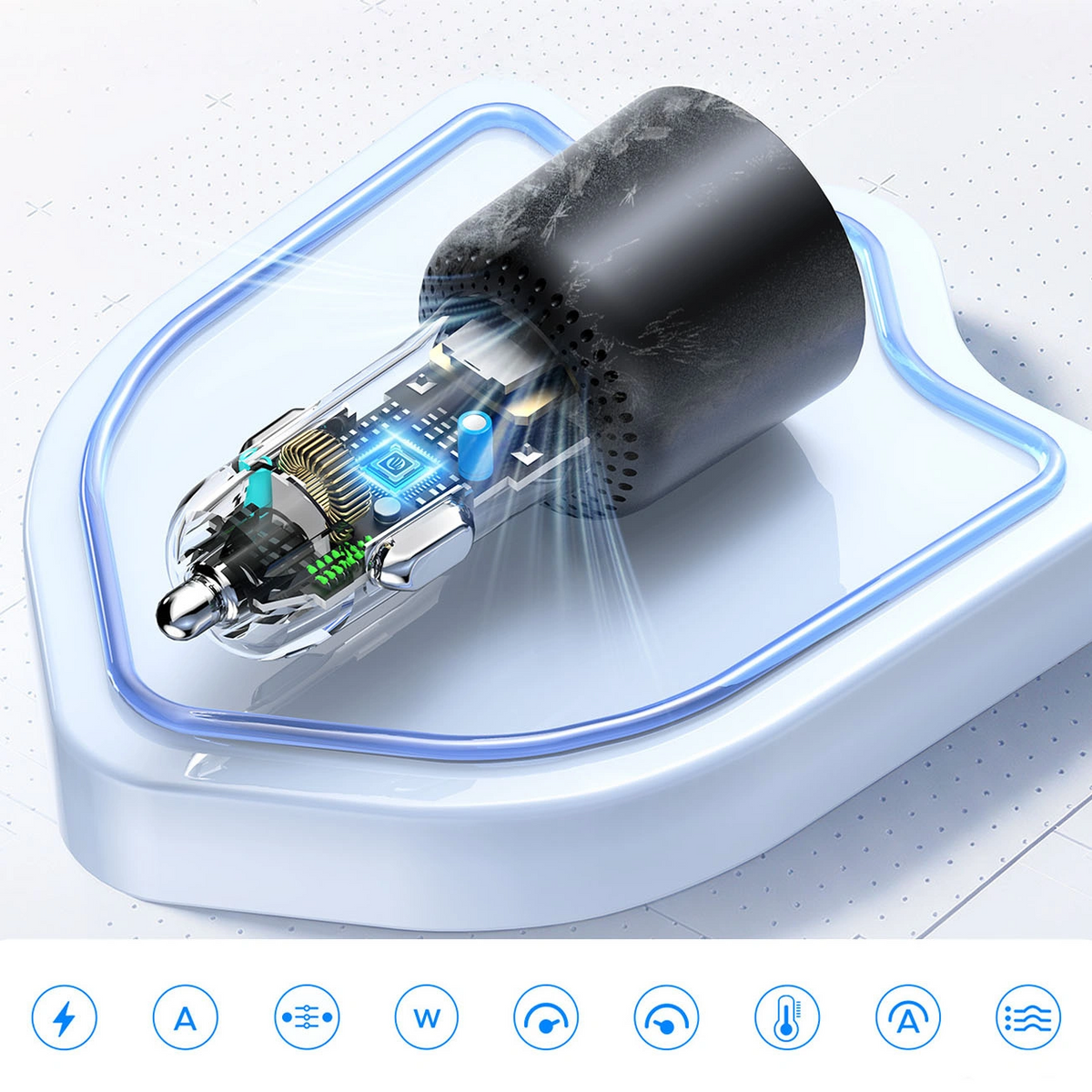 Incarcator Auto Orico HyperDrive, 165W, 5A, 1 x USB-A - 2 x USB-C, Negru