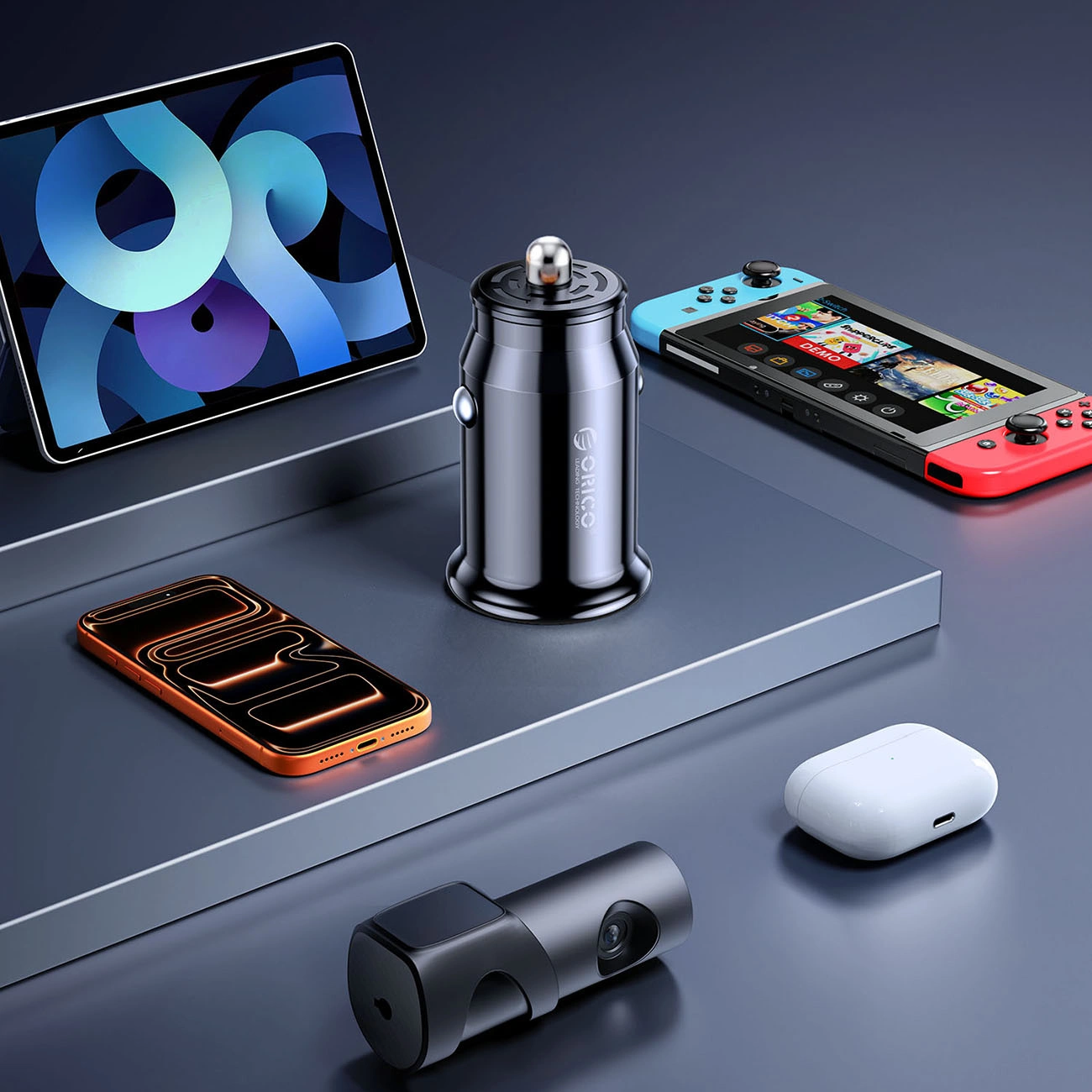 Incarcator Auto Orico PowerMini, 30W, 3A, 1 x USB-A - 1 x USB-C, Negru