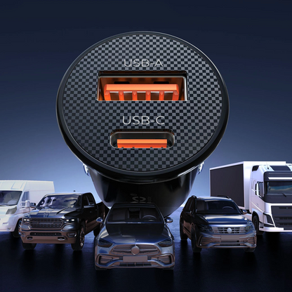 Incarcator Auto Orico PowerMini, 30W, 3A, 1 x USB-A - 1 x USB-C, Negru