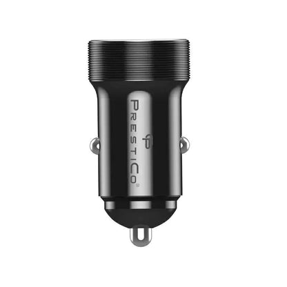 Incarcator Auto Prestico K2A, 20W, 3A, 1 x USB-A - 1 x USB-C, Negru
