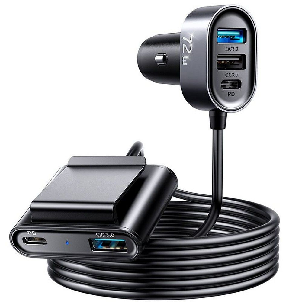 Incarcator Auto Joyroom JR-CL05, 72W, 3A, 2 x USB-C - 3 x USB-A, Negru
