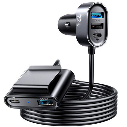 Incarcator Auto Joyroom JR-CL05, 72W, 3A, 2 x USB-C - 3 x USB-A, Negru