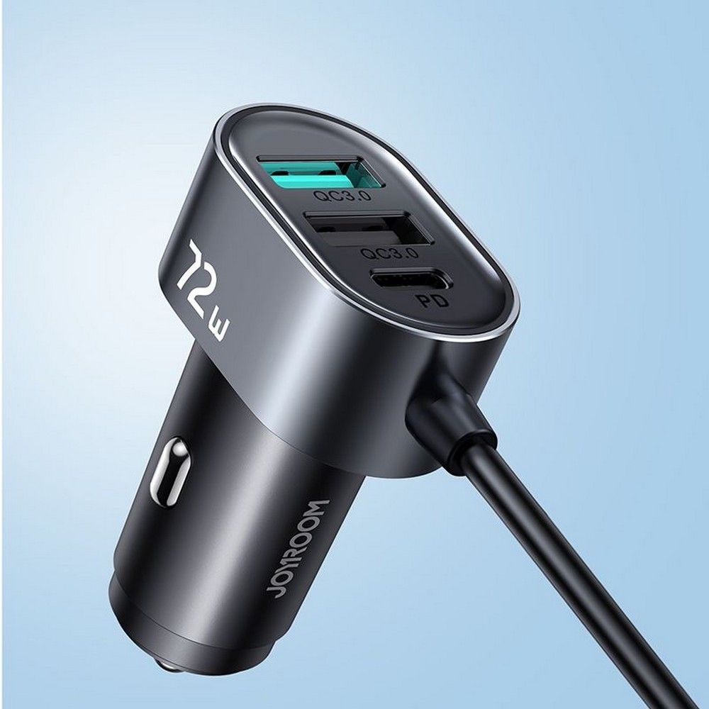 Incarcator Auto Joyroom JR-CL05, 72W, 3A, 2 x USB-C - 3 x USB-A, Negru