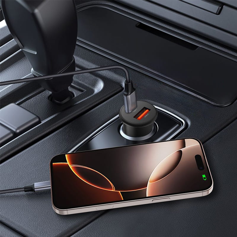 Incarcator Auto Tech-Protect CC02, 35W, 3A, 1 x USB-A - 1 x USB-C, Negru