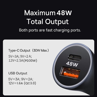 Incarcator Auto Techsuit C3 RescueVolt, 48W, 3A, 1 x USB-A - 1 x USB-C, Gri