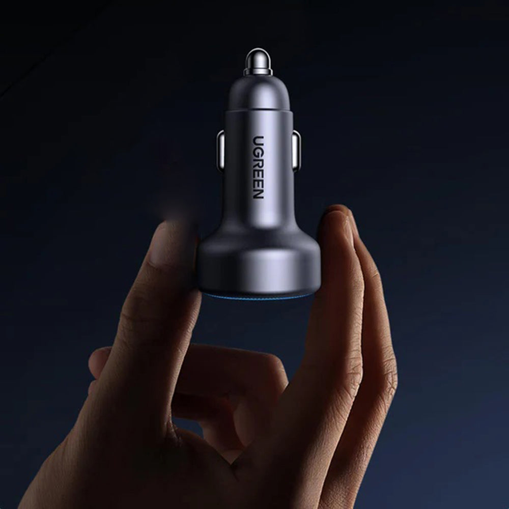 Incarcator Auto UGREEN EC307, 30W, 3A, 1 x USB-A - 2 x USB-C, Gri