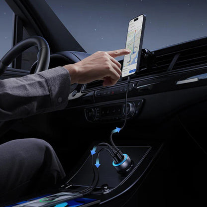 Incarcator Auto UGREEN EC307, 30W, 3A, 1 x USB-A - 2 x USB-C, Gri