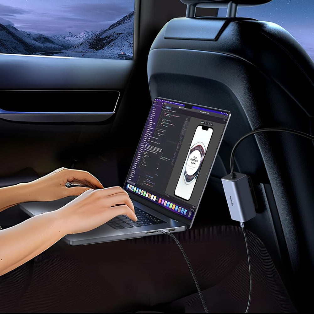 Incarcator Auto UGREEN EC706, 150W, 5A, 1 x USB-A - 3 x USB-C, Negru