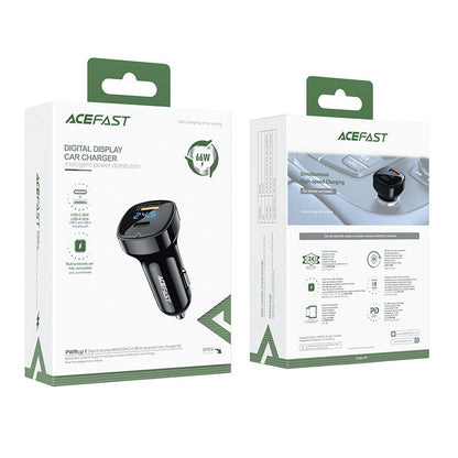 Incarcator Auto Acefast B4, 66W, 3A, 1 x USB-A - 1 x USB-C, Negru