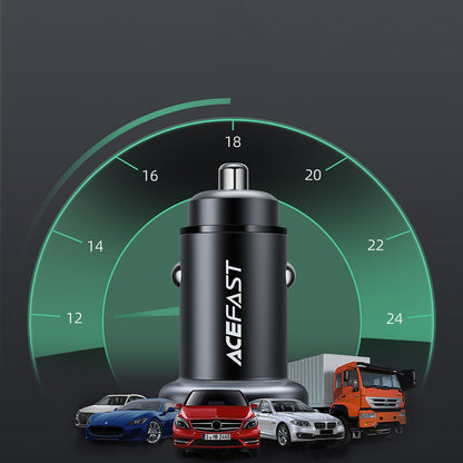 Incarcator Auto Acefast B1, 38W, 3A, 1 x USB-A - 1 x USB-C, Negru