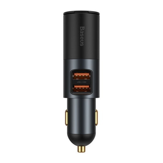 Incarcator Auto Baseus Share Together, 120W, 3A, 1 x Extensie Bricheta - 2 x USB-A, Negru CCBT-D0G