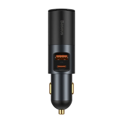 Incarcator Auto Baseus Share Together, 120W, 3A, 1 x Extensie Bricheta - 1 x USB-A - 1 x USB-C, Gri CCBT-C0G