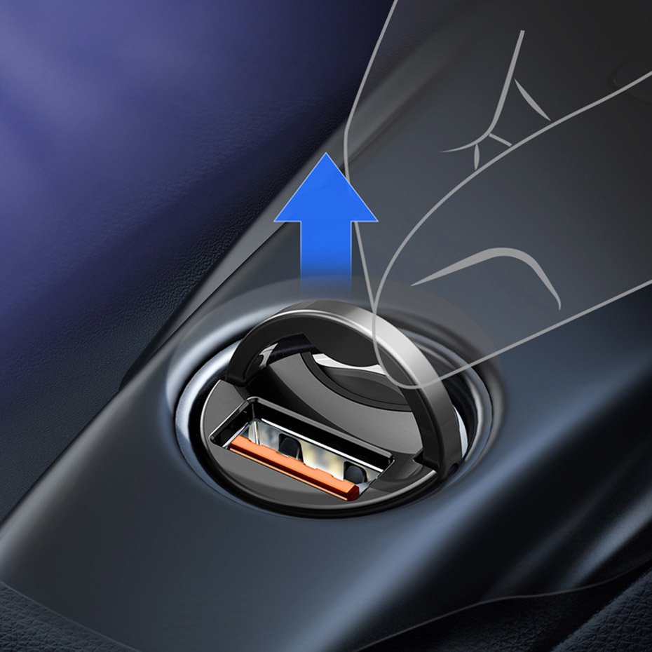 Incarcator Auto Baseus Star Mini, 30W, 3A, 1 x USB-A, Gri VCHX-A0G