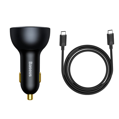 Incarcator Auto cu Cablu USB-C Baseus Qualcomm, 160W, 3A, 2 x USB-A, Gri TZCCZM-0G