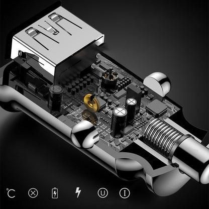 Ładowarka samochodowa Baseus Grain, 10W, 2.4A, 2 x USB-A, czarna CCALL-ML01