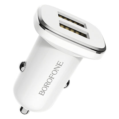 Incarcator Auto Borofone BZ12, 12W, 2.4A, 2 x USB-A, Alb