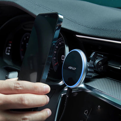 Incarcator Auto Wireless Acefast D3, 15W, 1.67A, Argintiu