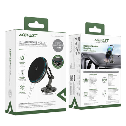 Incarcator Auto Wireless Acefast D30, 15W, 1.67A, Negru